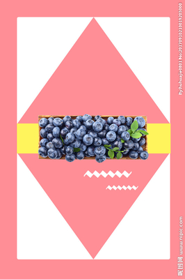 电商蓝莓水果背景图片